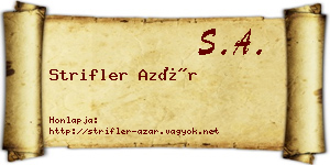 Strifler Azár névjegykártya
